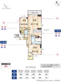 ホヌプレミアス 303 【神奈川県梶が谷駅】 の間取り図