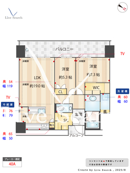 グランドメゾン福岡The Central Luxe 1306 【福岡県薬院駅】 の間取り図