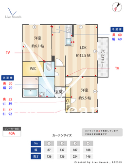 ドルチェ上津台 201 【兵庫県神鉄道場駅】 の間取り図