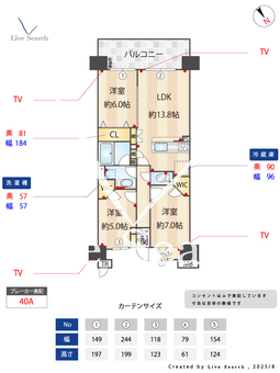 リーデンススクエア相模原 909 【神奈川県相模原駅】 の間取り図