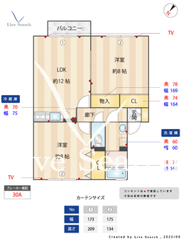 モンテ・ヴェルジェ 102 【埼玉県東武鉄道野田線　七里駅　徒歩27分】 の間取り図