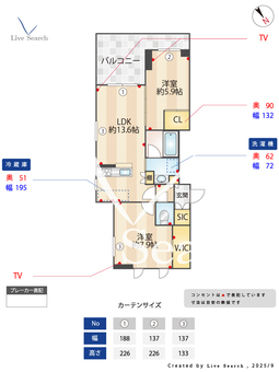 イリオス 301 【神奈川県高田駅】 の間取り図