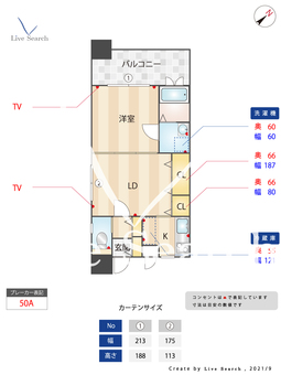 エンクレスト福岡 1506 【福岡県中洲川端駅】 の間取り図