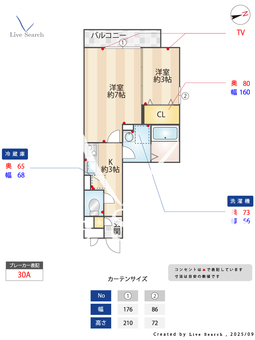 パウロニア 206 【埼玉県大袋駅】 の間取り図