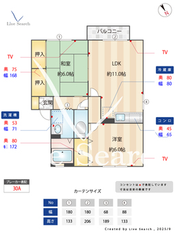 グリーンヴィラ若葉台　A 205 【福岡県JR春日駅】 の間取り図