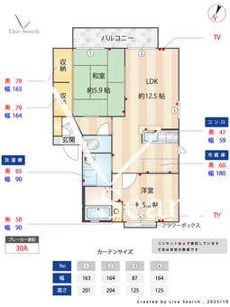 パルティール千里　＊＊ D202 【福岡県周船寺】 の間取り図