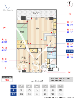 夙川グランドハイツ 1402 【兵庫県香櫨園駅】 の間取り図