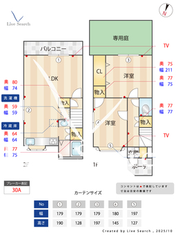 グローヴハウスNORTH棟 1 【東京都つつじヶ丘駅】 の間取り図
