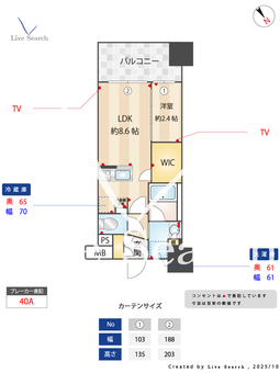 パークリュクス博多駅前 1003 【福岡県博多駅】 の間取り図