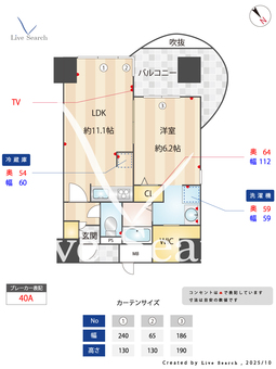 サンシティ博多フレックス21 809 【福岡県呉服町】 の間取り図