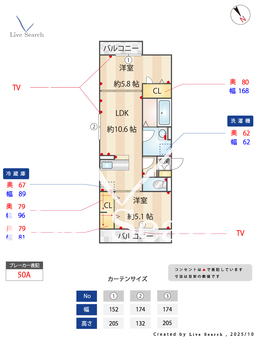 D-ROOM松木B  301 【東京都京王堀之内駅】 の間取り図