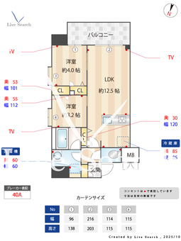 ルフォンプログレ南森町 1001 【大阪府扇町、南森町】 の間取り図
