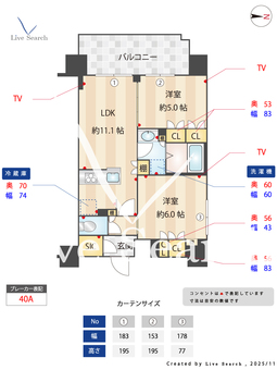 ジオエント上野稲荷町 1403 【東京都稲荷町駅】 の間取り図