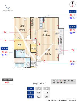 カトル・アン  202 【大阪府大阪メトロ谷町線　長原駅】 の間取り図