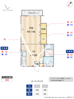 西原1丁目住宅 2A 【東京都代々木上原駅】 の間取り図