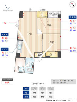 パークサイドコーポ 601 【福岡県博多駅】 の間取り図