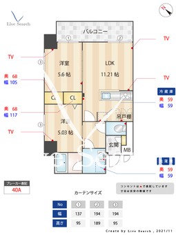 デアマーレ博多 601 【福岡県中洲川端駅】 の間取り図