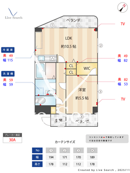 サングレース光ヶ丘 302 【東京都光が丘駅】 の間取り図