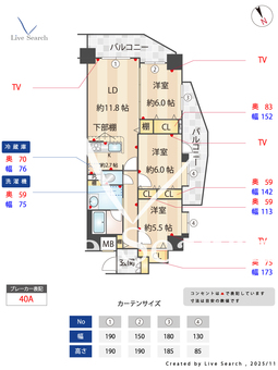 グランシア志木ビューレジデンス 801 【埼玉県志木駅】 の間取り図