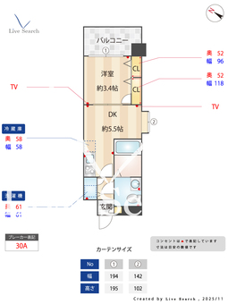 F・PARC西新 806 【福岡県西新駅】 の間取り図