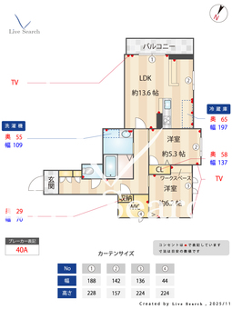 アレスリーベ陣場 301 【茨城県万博記念公園駅】 の間取り図