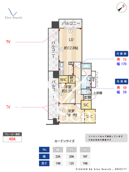 RJRプレシア天神サウス 1409 【福岡県渡辺通】 の間取り図