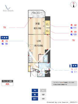 リアンフォール 601 【大阪府大国町駅】 の間取り図