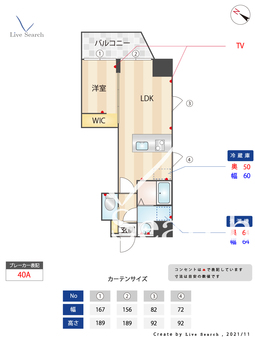 W3 901 【福岡県天神南】 の間取り図