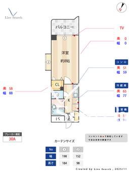 クレール清原 401 【福岡県西鉄天神大牟田線　高宮駅】 の間取り図