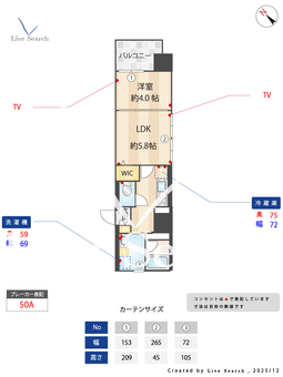 ラクレイス平尾山荘通り 707 【福岡県西鉄平尾駅】 の間取り図