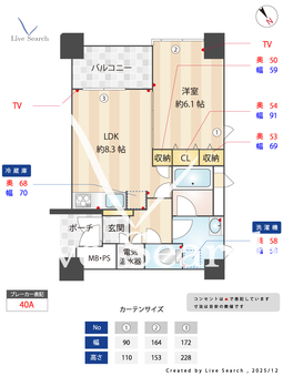 ラクレイス平尾ステーション 1113 【福岡県西鉄平尾駅】 の間取り図