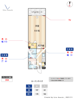 プレシャス天神南 202 【福岡県薬院駅】 の間取り図