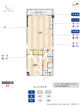 ハイツ泉ヶ丘 305 【大阪府北急線「桃山台」徒歩12分】 の間取り図