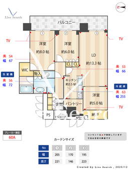 ジオタワー高槻ミューズフロント 3511 【大阪府高槻駅】 の間取り図