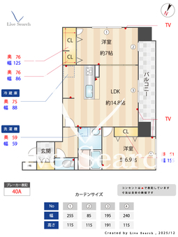 S-FORT警固タワー 1703 【福岡県赤坂駅】 の間取り図
