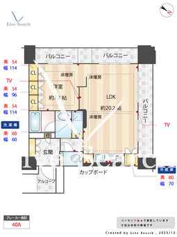 グランドメゾン福岡The Central Luxe 307 【福岡県薬院駅】 の間取り図