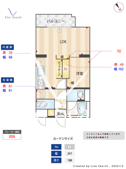 ティーズガーデン千駄ヶ谷 205 【東京都北参道】 の間取り図