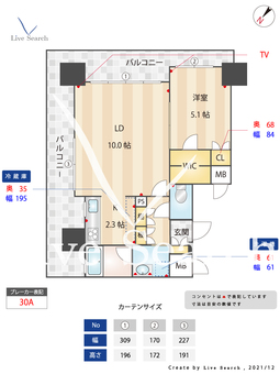 RJRプレシア千早駅前 208 【福岡県千早駅】 の間取り図