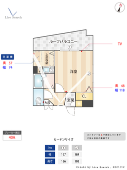 エスポワールマンション天神南 1102 【福岡県渡辺通駅】 の間取り図