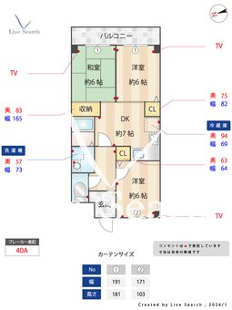 ウォーク羽衣 507 【大阪府南海本線　羽衣駅】 の間取り図