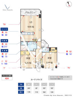 パロスけやき西 303 【福岡県六本松駅】 の間取り図