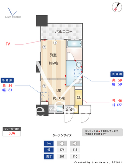 ルネッサンス21博多 615 【福岡県中洲川端駅】 の間取り図