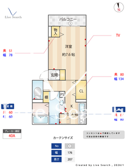 ラ・フォート福島 201 【大阪府大阪メトロ千日前線　野田阪神駅　徒歩6分】 の間取り図