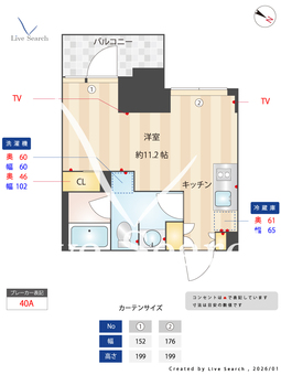 プライムメゾン西新宿 707 【東京都初台徒歩５分】 の間取り図