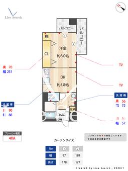 フェニーチェⅡ 705 【兵庫県神戸電鉄有馬線 湊川駅 徒歩4分 神戸市営地下鉄山手線 湊川公園駅 徒歩4分 神戸高速線 新開地駅 徒歩7分】 の間取り図