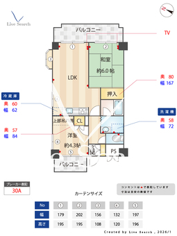 オーシャンヒルズ緑園 208 【神奈川県緑園都市駅】 の間取り図