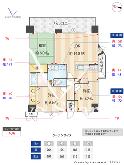 ダイアパレス赤坂けやき通り 506 【福岡県赤坂駅】 の間取り図