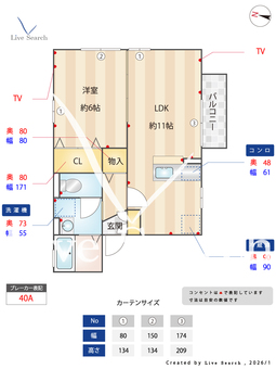プランドール緑町 102 【埼玉県八潮駅】 の間取り図