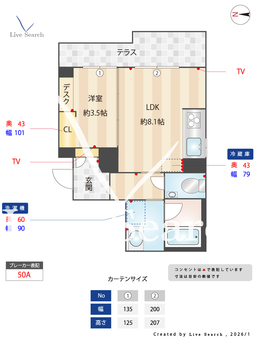 プロキオン大濠 101 【福岡県唐人町駅】 の間取り図