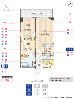 ザ・パークハウス福岡タワーズEAST 1108 【福岡県唐人町駅】 の間取り図